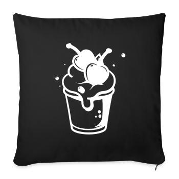 Eisbecher Zeichnung - Sofa pillowcase 17,3'' x 17,3'' (45 x 45 cm) - black - Front
