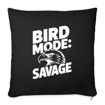 Mode Oiseau : Sauvage - Housse de coussin décorative 45 x 45 cm - noir - Devant