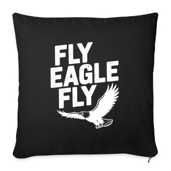 Fly Eagle Fly - Sofa pillowcase 17,3'' x 17,3'' (45 x 45 cm) - black - Front