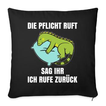 Duty calls, tell her I'll call back - Sofa pillowcase 17,3'' x 17,3'' (45 x 45 cm) - black - Front