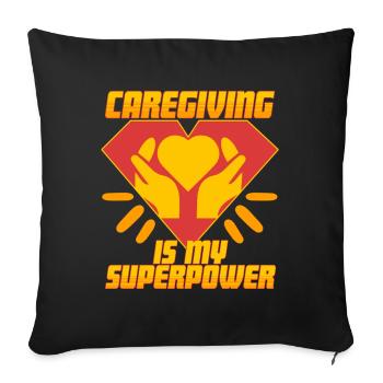 Nurse, geriatric care - Sofa pillowcase 17,3'' x 17,3'' (45 x 45 cm) - black - Front