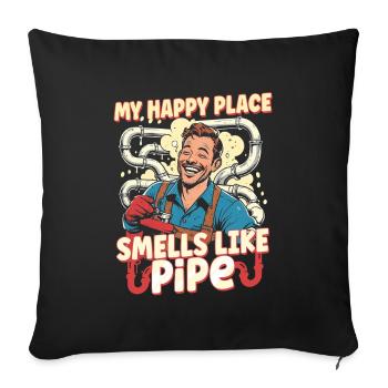 Constructeur de pipeline de couche de tuyau - Housse de coussin décorative 45 x 45 cm - noir - Devant