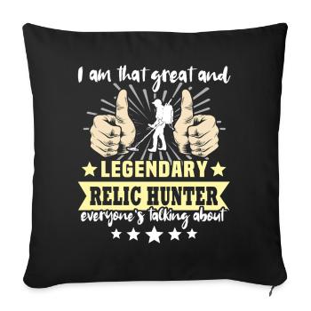 Relic Seeker Metal Detector - Sofa pillowcase 17,3'' x 17,3'' (45 x 45 cm) - black - Front