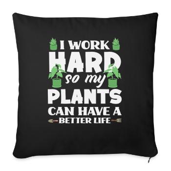 Jardinage de Gerdener Passionné de Plantes Travailleuses - Housse de coussin décorative 45 x 45 cm - noir - Devant