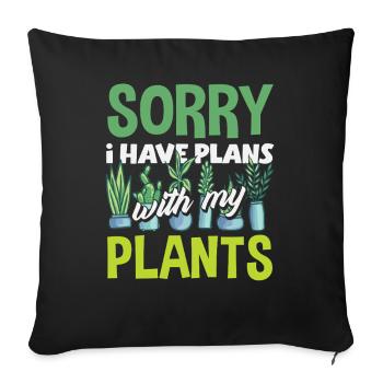 J’ai des projets pour mes plantes - Housse de coussin décorative 45 x 45 cm - noir - Devant