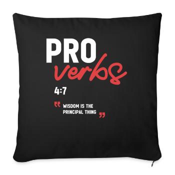 La sagesse est la chose principale Proverbes 4:7 Bible - Housse de coussin décorative 45 x 45 cm - noir - Devant
