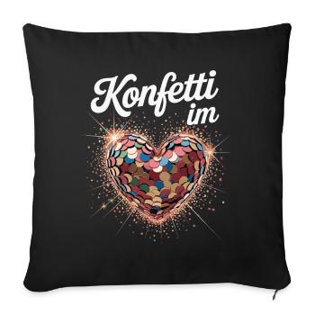 Confettis dans le cœur Costume Carnaval Féminin - Housse de coussin décorative 45 x 45 cm - noir - Devant