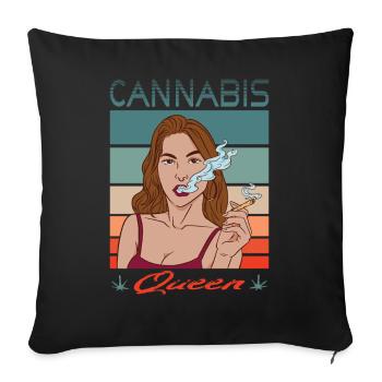 Cannabis Queen Outfit - Funny Hemp Gift - Sofa pillowcase 17,3'' x 17,3'' (45 x 45 cm) - black - Front
