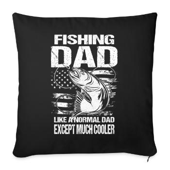 Tenue de Papa Pêcheur - Cadeau Dad de pêcheur drôle - Housse de coussin décorative 45 x 45 cm - noir - Devant