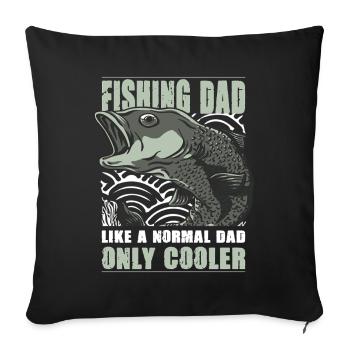 Tenue de Papa Pêcheur - Cadeau Dad de pêcheur drôle - Housse de coussin décorative 45 x 45 cm - noir - Devant