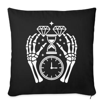 Time Diamonds and Skeleton Hands - Sofa pillowcase 17,3'' x 17,3'' (45 x 45 cm) - black - Front