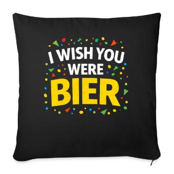 J’aimerais que tu sois une bière - Housse de coussin décorative 45 x 45 cm - noir - Devant