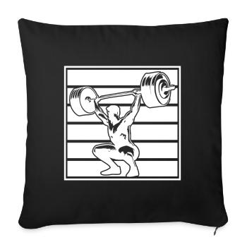 Powerlifting Bodybuilder Weightlifter Gym - Sofa pillowcase 17,3'' x 17,3'' (45 x 45 cm) - black - Front