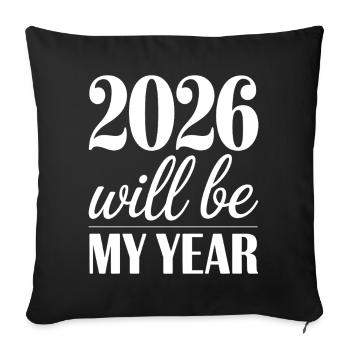2026 sera mon année Motivation pour la nouvelle année - Housse de coussin décorative 45 x 45 cm - noir - Devant