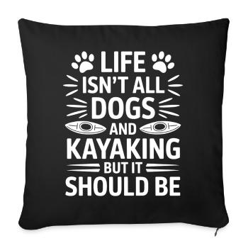 Kayak Dictions Dogs, cadeau drôle de kayak - Housse de coussin décorative 45 x 45 cm - noir - Devant