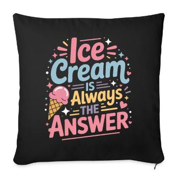 eiscreme Sprüche Eis Lustiges Kayak Geschenk - Sofa pillowcase 17,3'' x 17,3'' (45 x 45 cm) - black - Front