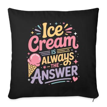 eiscreme Sprüche Eis Lustiges Kayak Geschenk - Sofa pillowcase 17,3'' x 17,3'' (45 x 45 cm) - black - Front