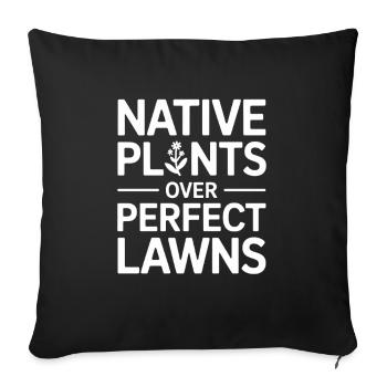 Plantes indigènes sur pelouses parfaites - Housse de coussin décorative 45 x 45 cm - noir - Devant