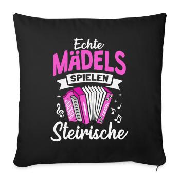 Styrian Accordion Girls Accordion - Sofa pillowcase 17,3'' x 17,3'' (45 x 45 cm) - black - Front