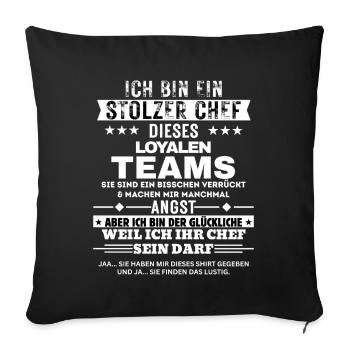 Fier patron d’une équipe loyale - Housse de coussin décorative 45 x 45 cm - noir - Devant