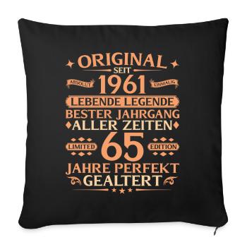 65th Birthday Absolutely Unique 1961 Vintage - Sofa pillowcase 17,3'' x 17,3'' (45 x 45 cm) - black - Front