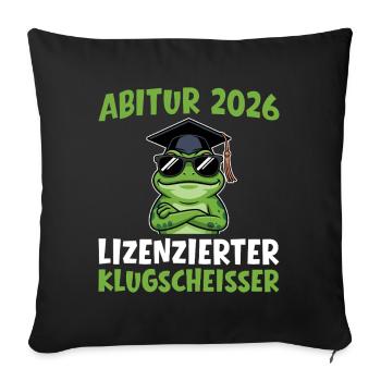 Grenouille de l’Abitur 2026 avec cadeau de remise des diplômes - Housse de coussin décorative 45 x 45 cm - noir - Devant