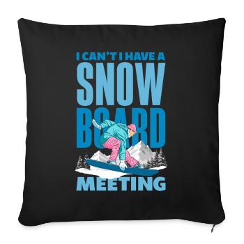 Télésiège de réunion de snowboard snowboard - Housse de coussin décorative 45 x 45 cm - noir - Devant