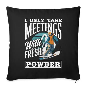 Snowboarding Snowboard Meeting Chairlift - Sofa pillowcase 17,3'' x 17,3'' (45 x 45 cm) - black - Front