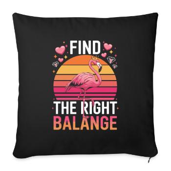Find The Right Balange Flamingo With Crown Retro - Sofa pillowcase 17,3'' x 17,3'' (45 x 45 cm) - black - Front