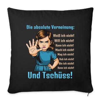 Nein Sagen – Grenzen Setzen - Sofakissenbezug 45 x 45 cm - Schwarz - Vorne