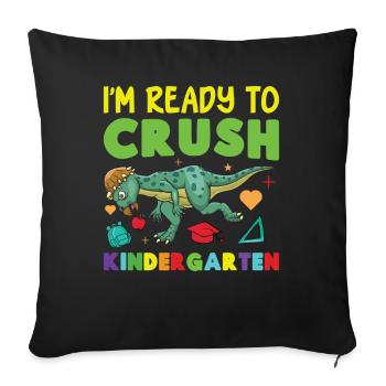  Pachycephalosaurus Kindergarten Outfit - Sofa pillowcase 17,3'' x 17,3'' (45 x 45 cm) - black - Front
