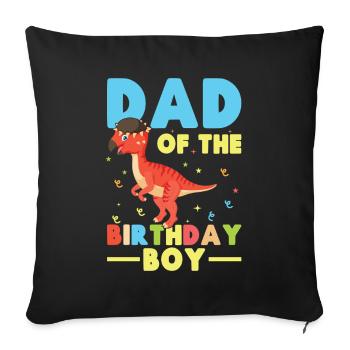 Pachycephalosaurus Dad Birthday Boy - Sofa pillowcase 17,3'' x 17,3'' (45 x 45 cm) - black - Front