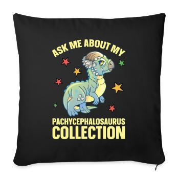 Pachycephalosaurus Stuffed Animal Plush Dinosaur - Sofa pillowcase 17,3'' x 17,3'' (45 x 45 cm) - black - Front