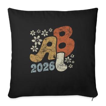 ABI 2026 Blossoms Vintage Abitur Gift - Sofa pillowcase 17,3'' x 17,3'' (45 x 45 cm) - black - Front