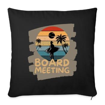 Surfing Board Meeting - Sofa pillowcase 17,3'' x 17,3'' (45 x 45 cm) - black - Front