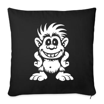 troll - Sofa pillowcase 17,3'' x 17,3'' (45 x 45 cm) - black - Front