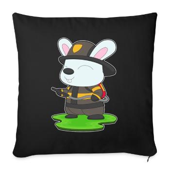 Pompiers Rabbit Extincteur Brigade - Housse de coussin décorative 45 x 45 cm - noir - Devant