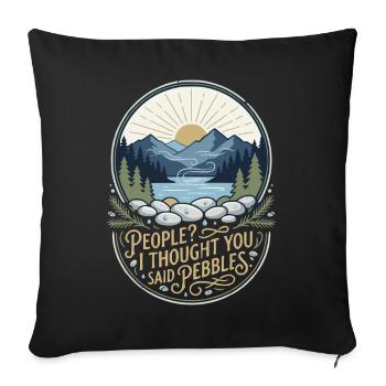 People I Thought You Said Pebbles Naturfan - Sofa pillowcase 17,3'' x 17,3'' (45 x 45 cm) - black - Front