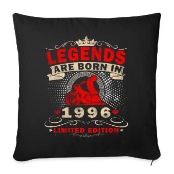 1996 Anniversary Motorcycle Biker Vintage - Sofa pillowcase 17,3'' x 17,3'' (45 x 45 cm) - black - Front