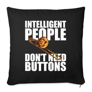 Buttons Trombone Tromboniste Tromboniste - Housse de coussin décorative 45 x 45 cm - noir - Devant