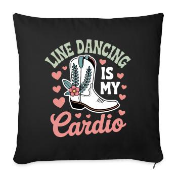Line Dancing Sayings Funny Line Dance Gift - Sofa pillowcase 17,3'' x 17,3'' (45 x 45 cm) - black - Front