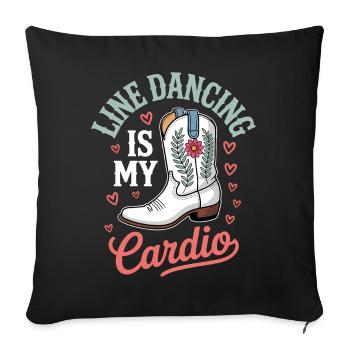 Line Dancing Sayings Funny Line Dance Gift - Sofa pillowcase 17,3'' x 17,3'' (45 x 45 cm) - black - Front