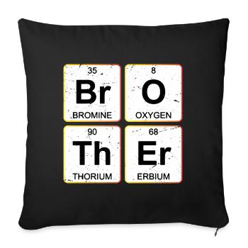 Frère O Th Er Frère Chimie du tableau périodique - Housse de coussin décorative 45 x 45 cm - noir - Devant