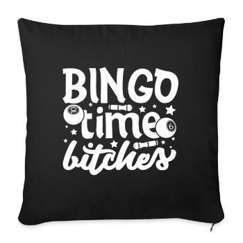 Joueur de bingo, temps de bingo, meufs, bingo, - Housse de coussin décorative 45 x 45 cm - noir - Devant