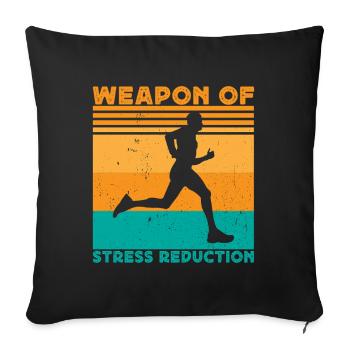 Coureur de marathon Running Run Arme Of Stress - Housse de coussin décorative 45 x 45 cm - noir - Devant
