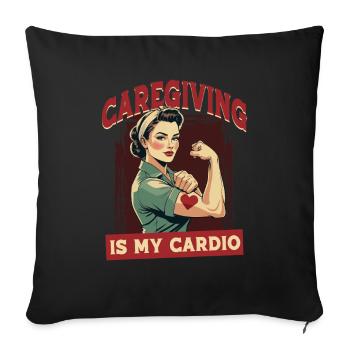 Nurse, geriatric care - Sofa pillowcase 17,3'' x 17,3'' (45 x 45 cm) - black - Front