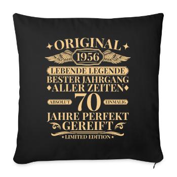 Born in 1956 Legend 70th Birthday - Sofa pillowcase 17,3'' x 17,3'' (45 x 45 cm) - black - Front