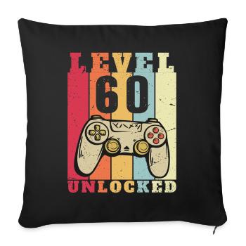 Level 60 Complete 60 Year Anniversary - Sofa pillowcase 17,3'' x 17,3'' (45 x 45 cm) - black - Front