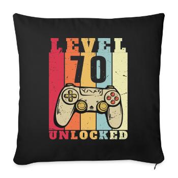 Level 70 Complete 70 Years Anniversary - Sofa pillowcase 17,3'' x 17,3'' (45 x 45 cm) - black - Front