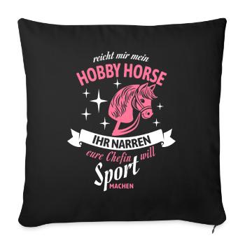 Hobby Horse Chefin Sport-Statement - Housse de coussin décorative 45 x 45 cm - noir - Devant